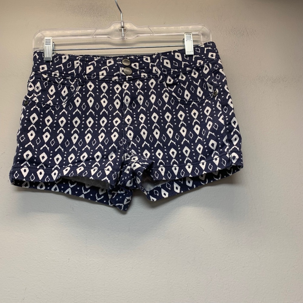 Red Camel Shorts Girls 14 Navy White Excellent Geometric Diamond Print Twill